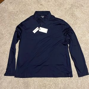 Untuckit Long Sleeve Navy Polo XL